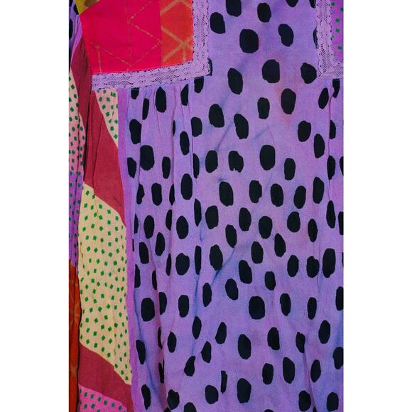 Blank London 100% Silk Patchwork Long Sleeve Blouse Size X-Small - Picture 10 of 11